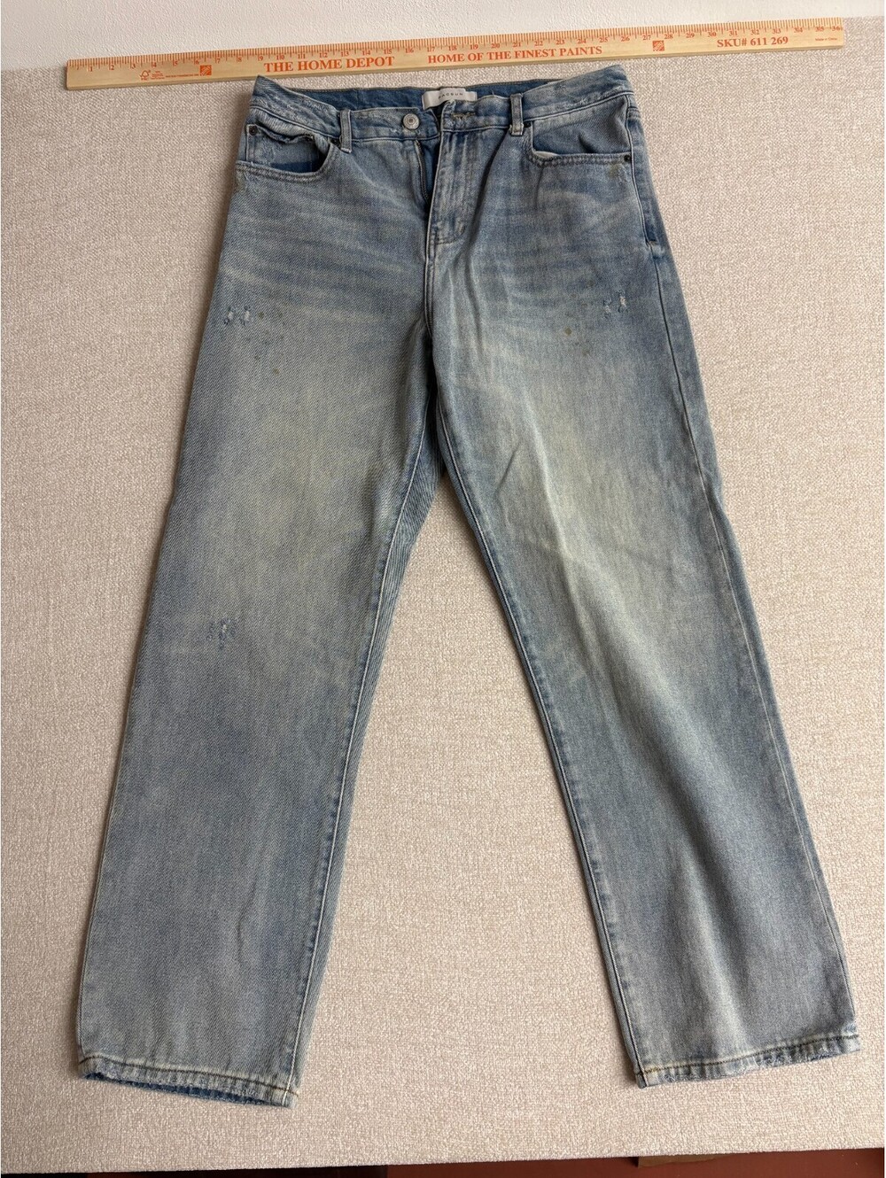 PacSun Mens Baggy Fit Light Wash Denim Jeans 32x32 Distressed Skate Streetwear